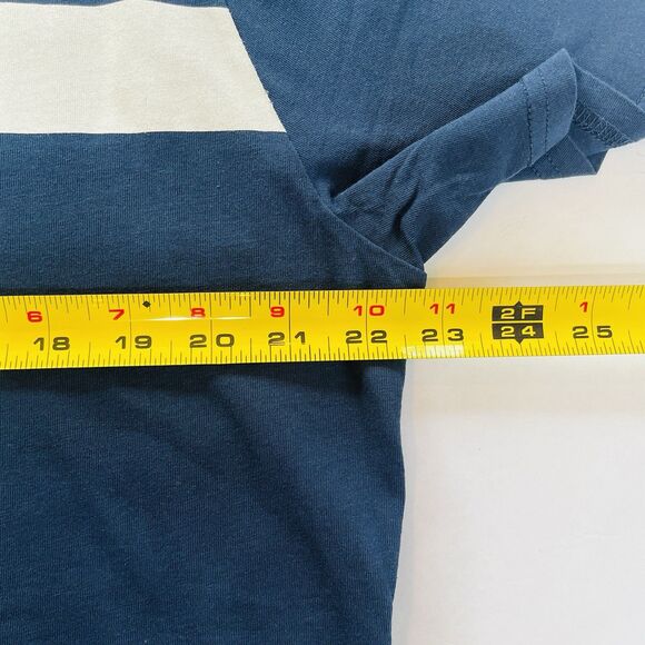 RON DORFF Paris Mens XXL Navy‎ Blue White Stripe 100% Cotton T-Shirt Designer - Picture 8 of 13